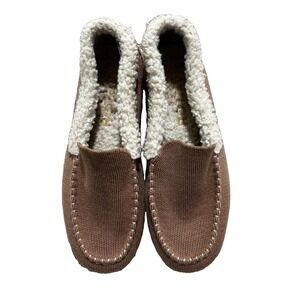 Rothy's The Slipper Women's 7 Nutmeg Beige Loafers Merino Wool Fleece Lining